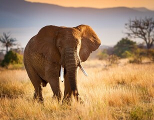 Obraz premium Portrait of elephant in the savannah