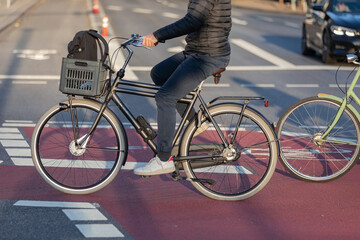 Fototapeta premium red_cycle_lane
