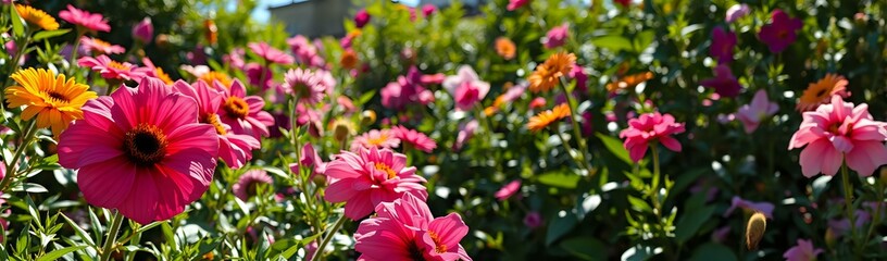 Vibrant Art Deco Flower Garden