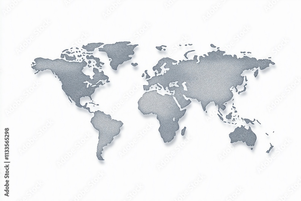 Poster grey dotted world map illustration. suitable for various design projects. shows global geography. ve