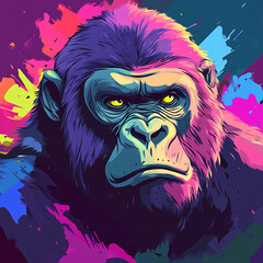 Gorilla anime concept full color illustration
