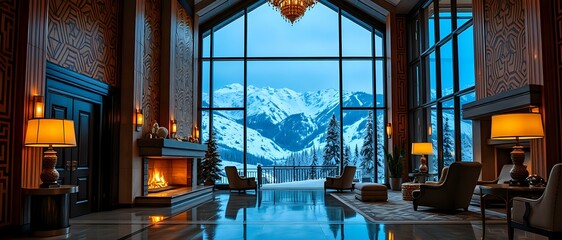 Art Deco Ski Lodge Living Room