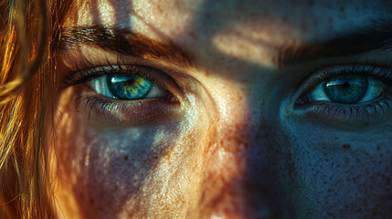 Naklejka premium Close-Up Illustration of a Shocked Eye, Expressive Art with Detailed Iris and Vibrant Colors