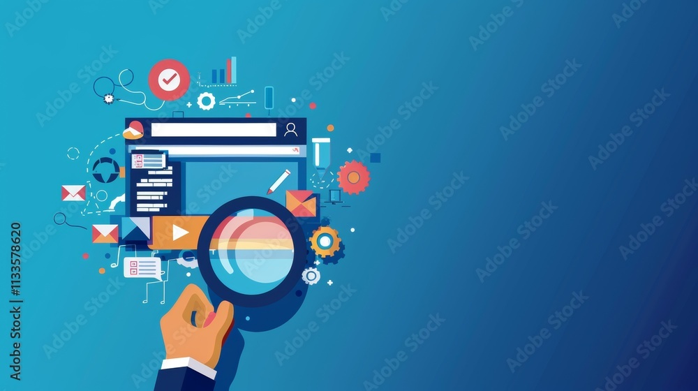 Poster digital marketing analysis website optimization search engine optimization internet marketing online