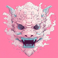 Komainu Mask anime concept full color illustration