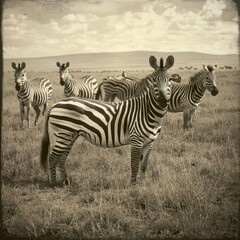 Fototapeta premium Zebras in black and white, Ngorongoro.