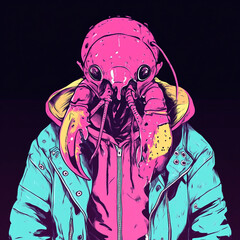 Lobster anime concept full color illustration