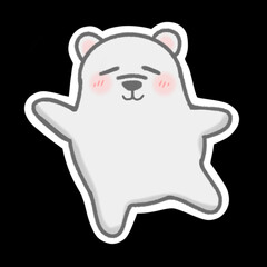 Fototapeta premium cute polar bear with unique pose illustration for children's books, stickers, icons and printing ideas