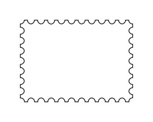 White blank postage stamp template isolated vector illustration