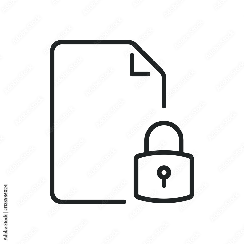 Poster document security thin line icons. editable stroke and perfect pixel on transparent background