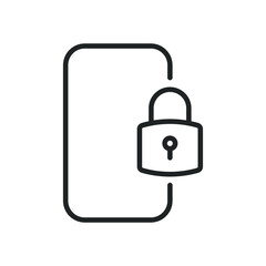 Smartphone security thin line icons. Editable stroke and Perfect pixel on transparent background