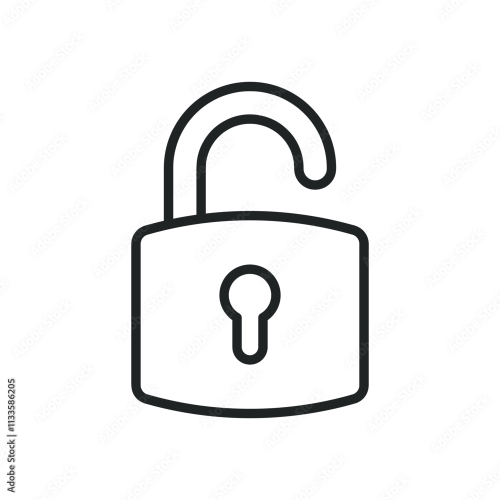 Poster unlock security thin line icons. editable stroke and perfect pixel on transparent background