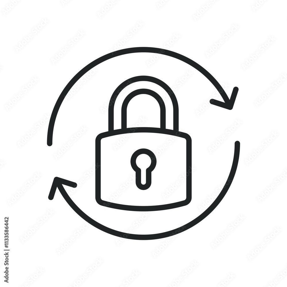 Poster security update thin line icons. editable stroke and perfect pixel on transparent background