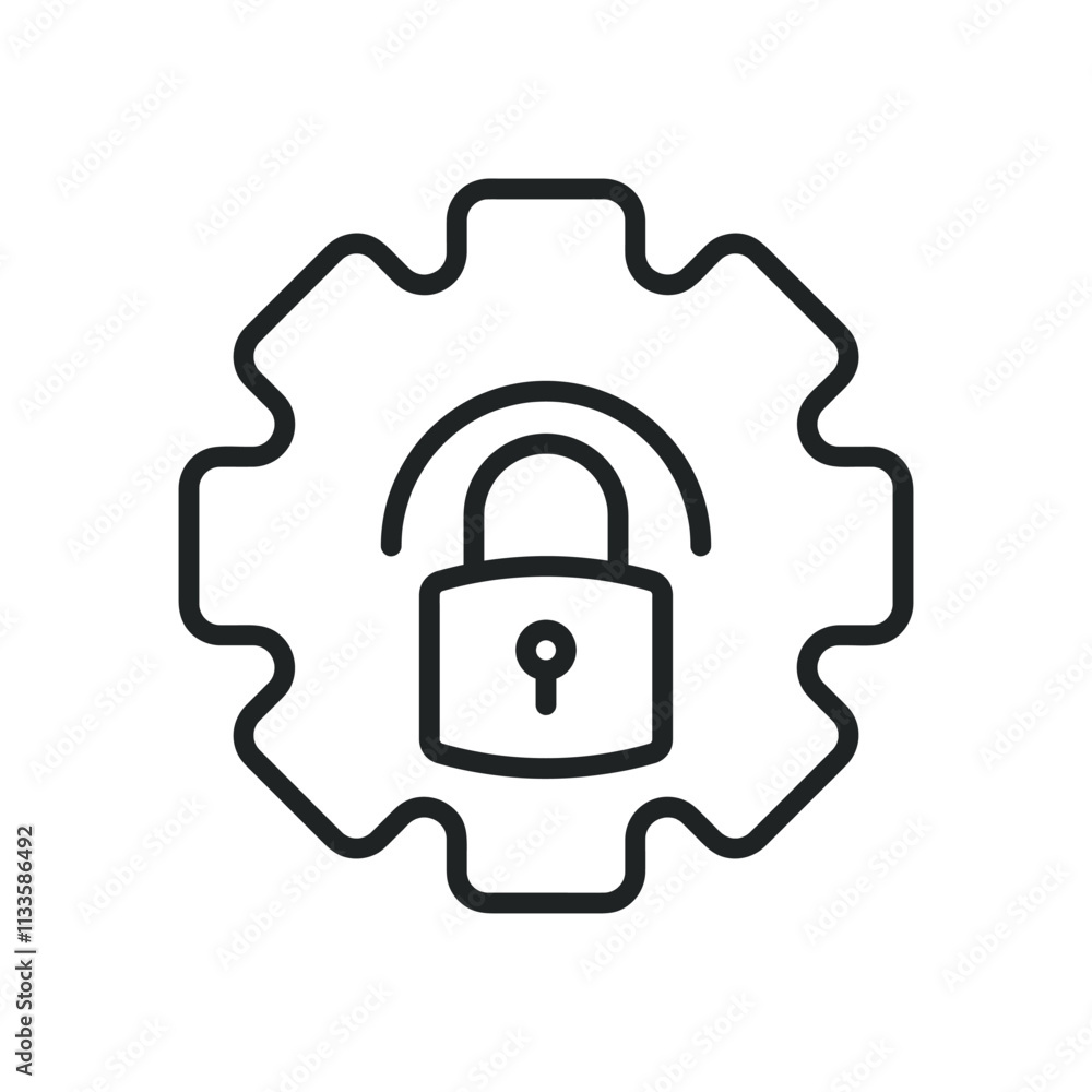 Poster machine security thin line icons. editable stroke and perfect pixel on transparent background