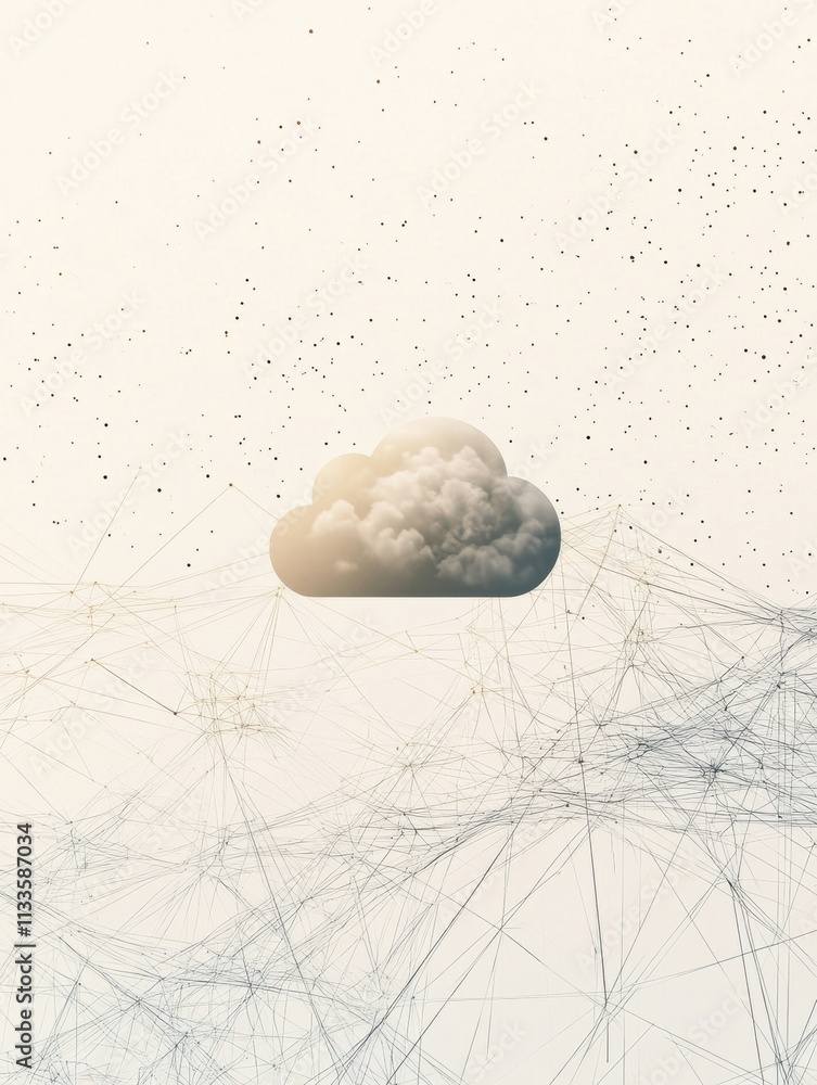 Leinwandbilder a cloud icon takes center stage, symbolizing cloud services, set against a soft background ideal for