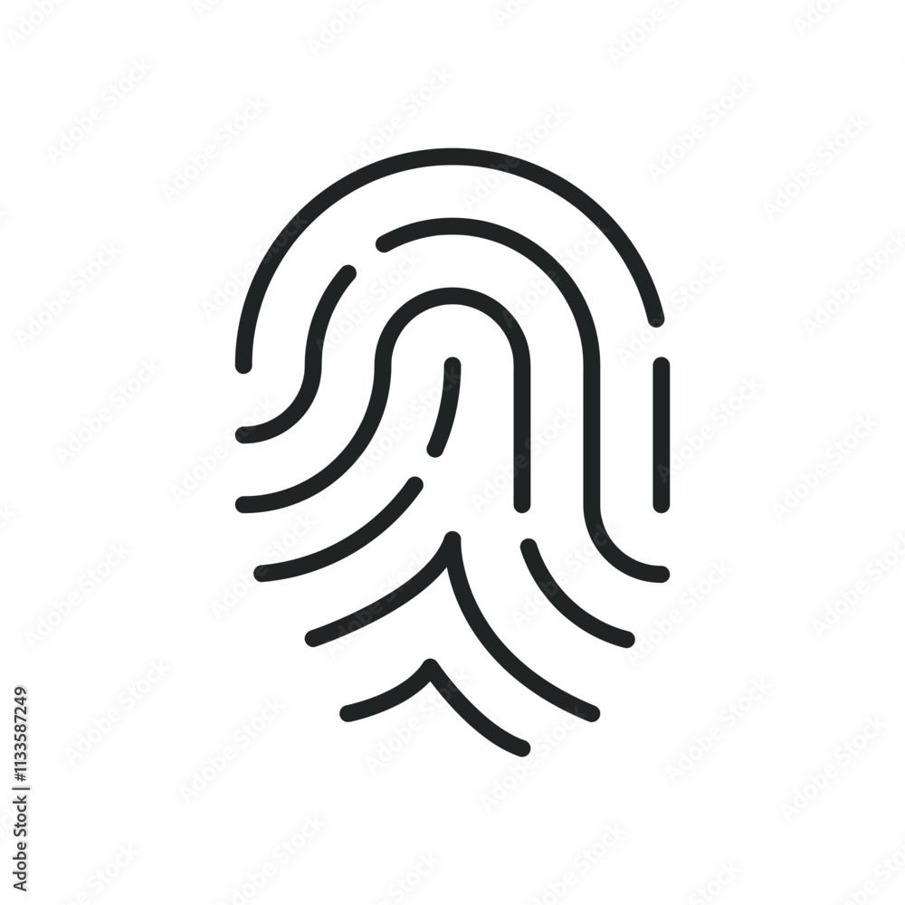 Poster finger print thin line icons. editable stroke and perfect pixel on transparent background