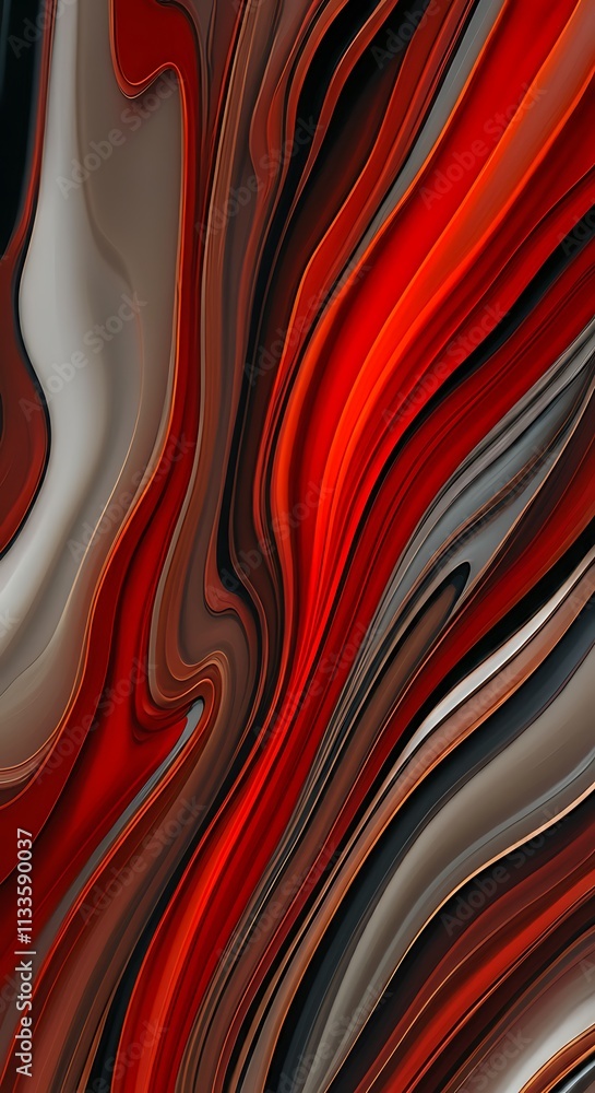 Aufkleber abstract red marble design swirling lines elegant background texture pattern.