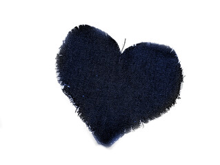 heart made of blue denim.