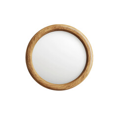 Round Wooden Frame with White Background - Mockup for Photo or Design