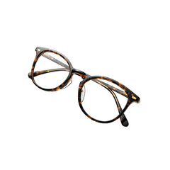 Tortoise Shell Eyeglasses with Gold Accents - Stylish Round Frame