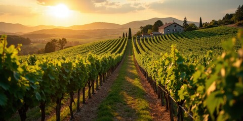 Fototapeta premium Scenic Vineyards and Winemaking Charm