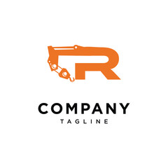 Letter R Crane Logo Icon Vector