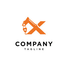 Obraz premium Letter X Crane Logo Icon Vector