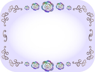 Clip art of simple rose frame image