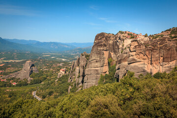 Meteora Monasteries atop towering rock formations