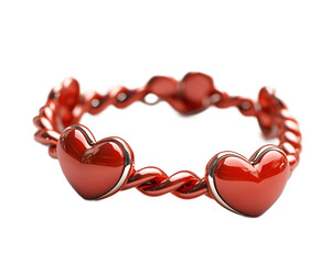 A beautiful red heart bracelet, symbolizing love and connection. This elegant piece serves as a perfect gift for anniversaries, Valentine's Day, or a special reminder of affection.