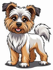 Cute Cartoon Griffon Vendéen Dog Illustration