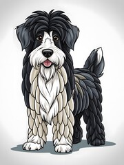 Cute Cartoon Puli Dog Illustration