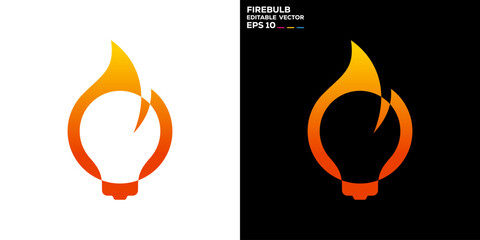 Fire bulb logo. Electric, smart, innovation. Icon symbol design template EPS 10.
