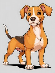 Cute Cartoon Rhodesian Ridgeback Dog Illustration
