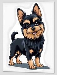 Cute Cartoon Schipperke Dog Illustration