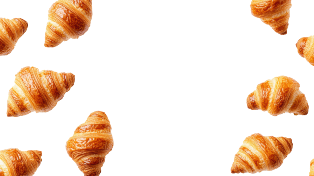 Fresh Croissants on Transparent Background
