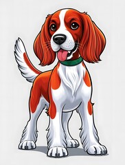 Cute Cartoon Irish Setter Dog Illustration