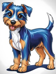 Cute Cartoon Australian Silky Terrier Dog Illustration