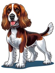 Cute Cartoon English Springer Spaniel Dog Illustration
