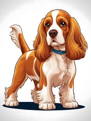 Cute Cartoon Sussex Spaniel Dog Illustration