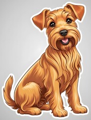 Cute Cartoon Soft-Coated Wheaten Terrier Dog Illustration