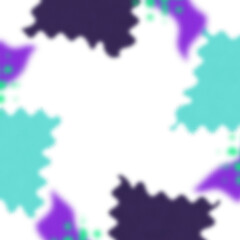 Fototapeta premium An abstract transparent psychedelic wavy vignette design element overlay.