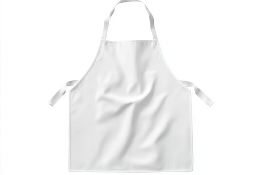 Blank white apron mockup set against a plain white background for design and apparel showcasing