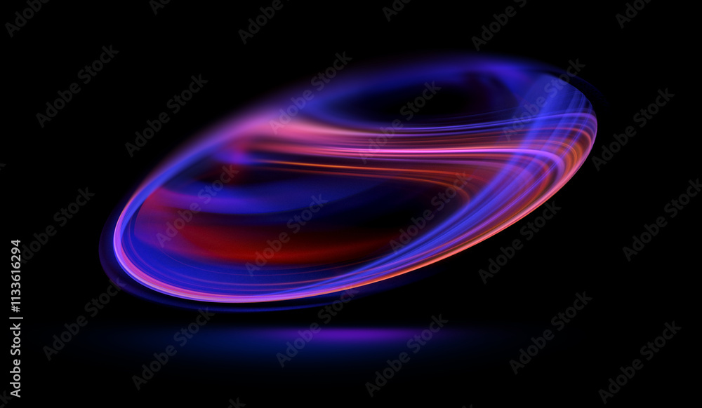 Wall mural glow swirl light effect. circular lens flare. abstract rotational lines. power energy element. .lumi