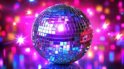 Obraz premium This illustration captures the beauty of a disco ball with its intricate mosaic cutouts.
