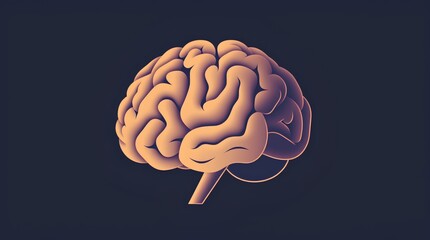 realistic human brain rendered in a natural beige tone with subtle shadows