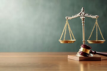 An ornate pair of scales of justice stands dramatically next to a judge's gavel that has toppled over, representing challenges in the judicial process.