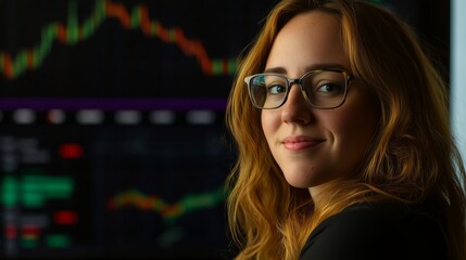 Woman wearing glasses is smiling at the camera