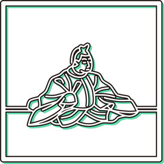 カラーシャドウ正方形シンプル百人一首　権中納言定家