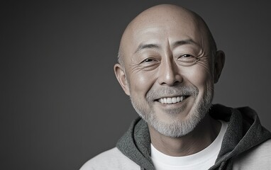 Fototapeta premium man smiling with sweatshirt in color background